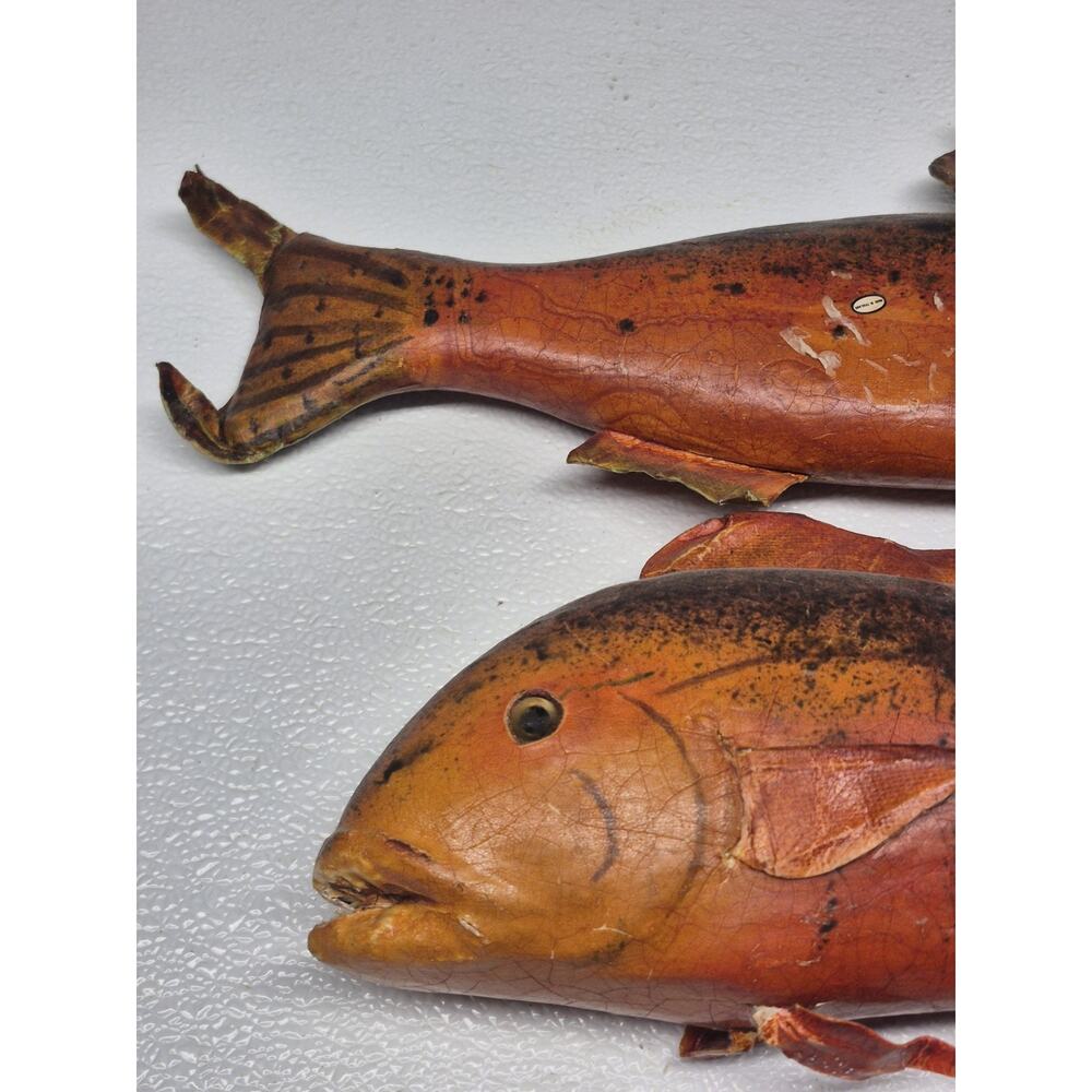 vintage paper mache Red Snapper fish sculptures Made In Thailand - Picture 4 of 7
